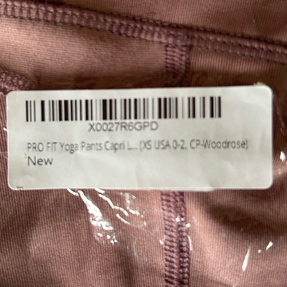 NWOT XS 0-2 Pro Fit Pink Cropped Leggings With Pockets Yoga Pants Capris - Picture 7 of 7